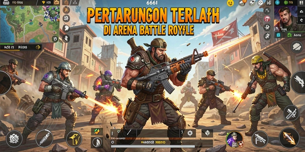 Tampilan gameplay seru dan dinamis di arena Battle Royale.