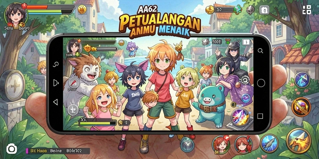 Tampilan gameplay menarik dari karakter Anime di AA62.