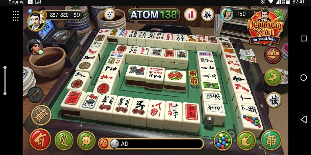 Tampilan gameplay Mahjong yang menantang dan menyenangkan dari ATOM138.