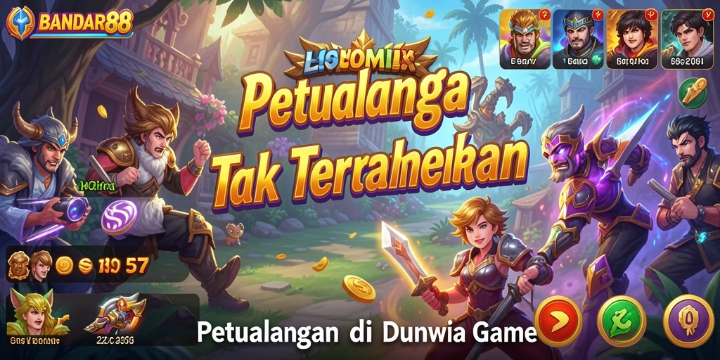 Screenshot utama BANDAR88 menunjukkan aksi petualangan di dunia yang luas.