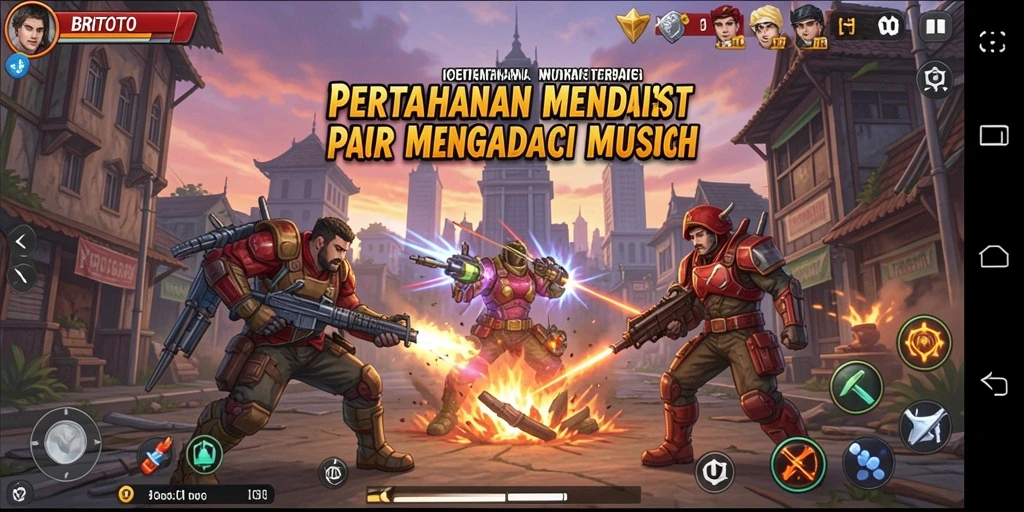 Tangkapan layar BRIOTOTO menampilkan aksi seru dalam pertahanan menara.