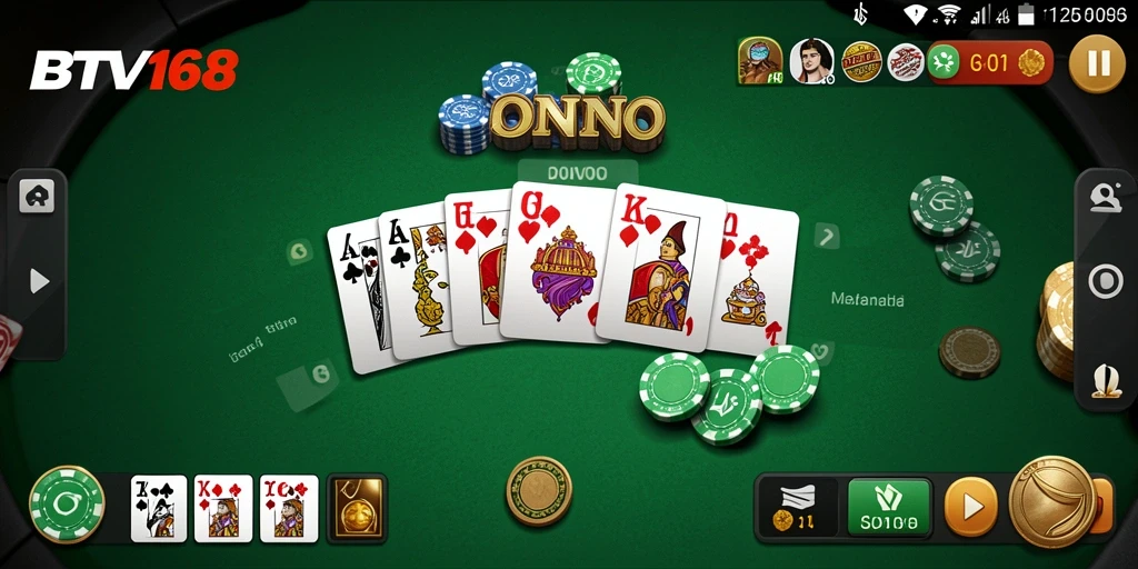Screenshot gameplay BTV168 menampilkan suasana permainan domino yang seru.
