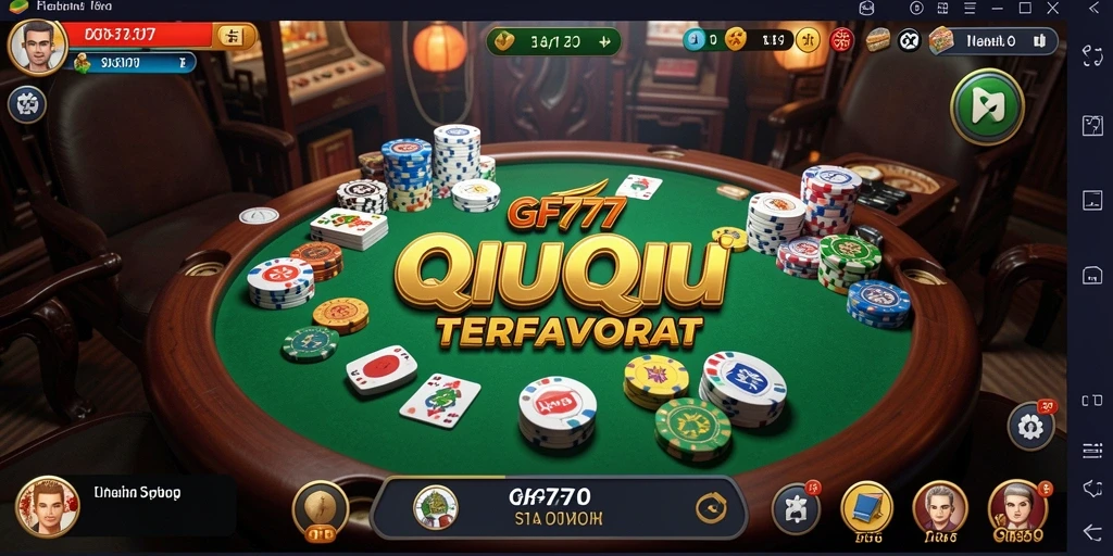 Screenshot gameplay GF777 yang menampilkan suasana bermain QiuQiu.