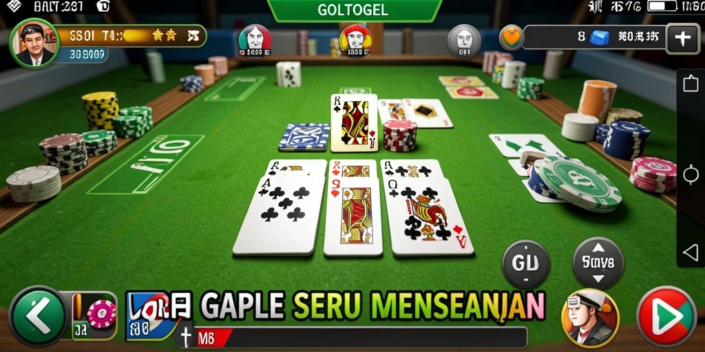 Screenshot gameplay GOLTOGEL yang menampilkan serunya bermain Gaple.