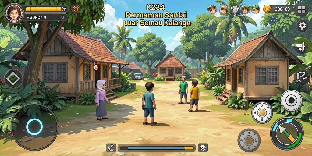 Tampilan gameplay K234 yang menenangkan dan penuh warna.