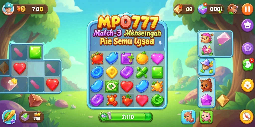 Screenshot gameplay MPO777 menunjukkan momen seru dalam mencocokkan item.