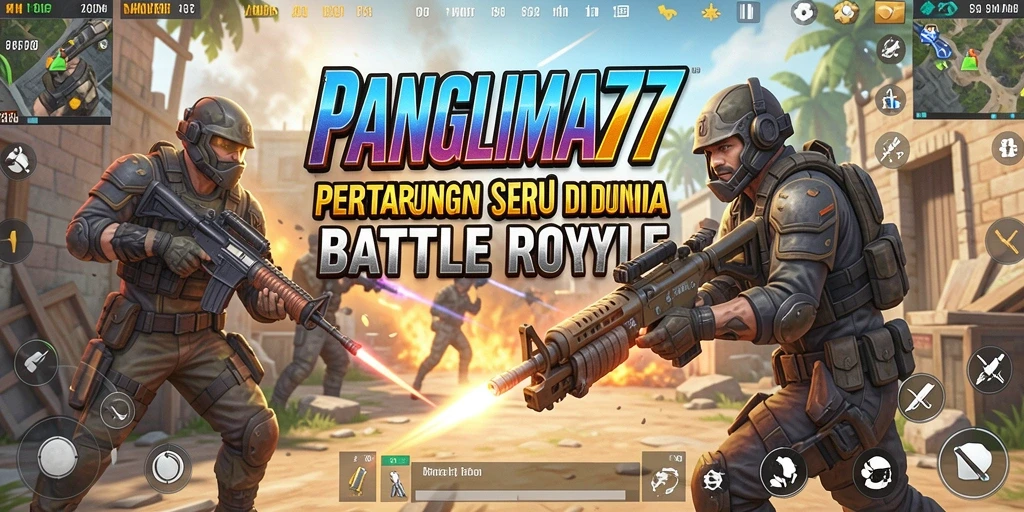 Screenshot menunjukkan aksi intens dari gameplay Battle Royale.