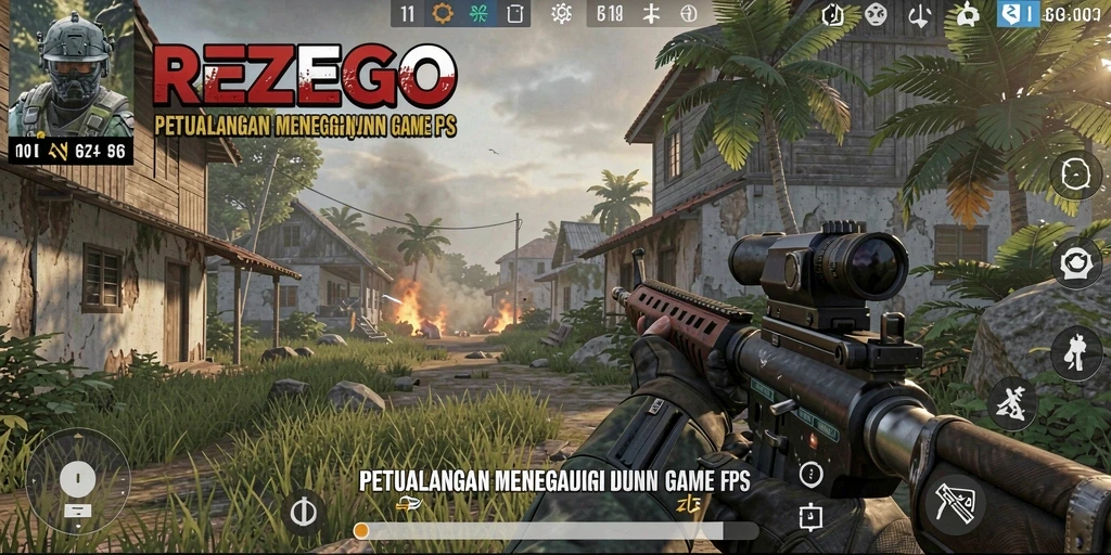 Gameplay seru dengan aksi menembak intens di REZEGO.