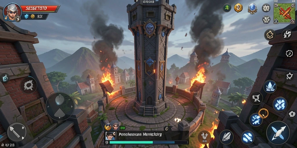 Screenshot utama SESETOTO menampilkan aksi seru dalam permainan Tower Defense.