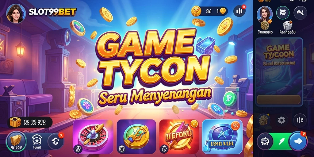 Screenshot utama gameplay <strong>SLOT99BET</strong> yang menunjukkan manajemen bisnis yang seru.