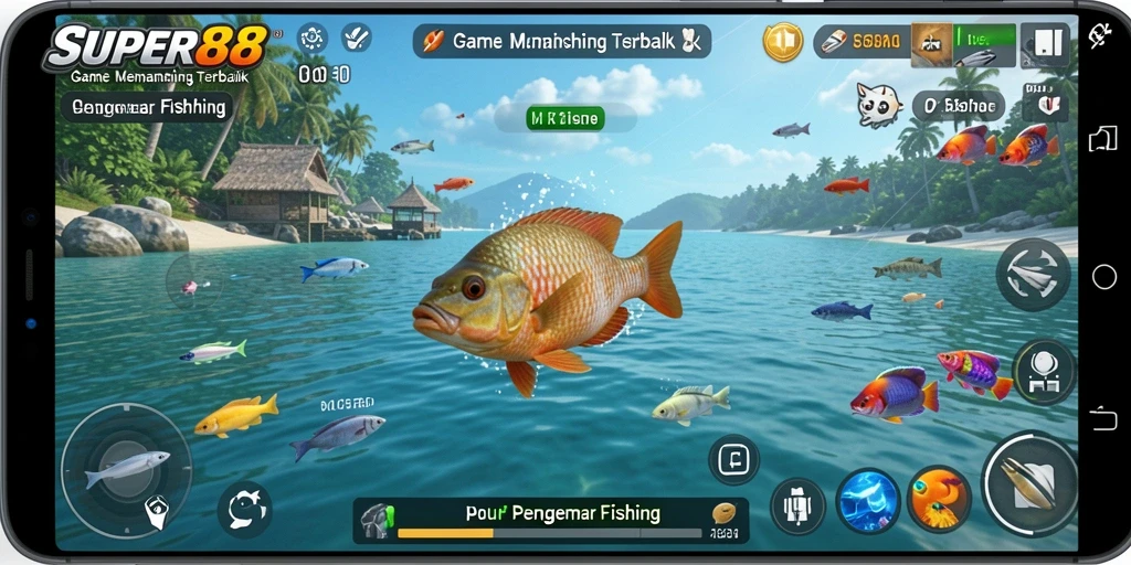 Tampilan gameplay <strong>SUPER88</strong> yang menampilkan momen memancing seru.