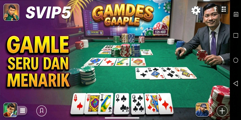 Tampilan gameplay Gaple yang seru dan interaktif.