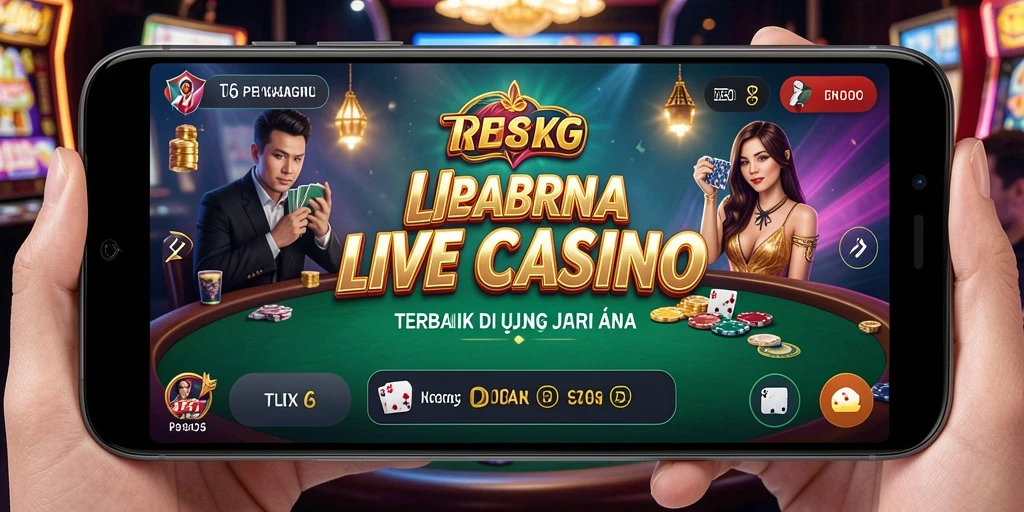 Tampilan menarik gameplay Live Casino dalam aplikasi T6.